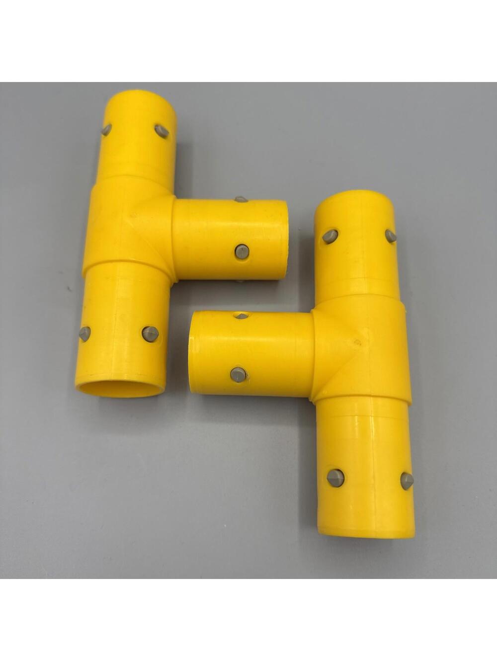 Lot of 2 Playskool Pipeworks Yellow T Connectors Replacement Parts Pieces